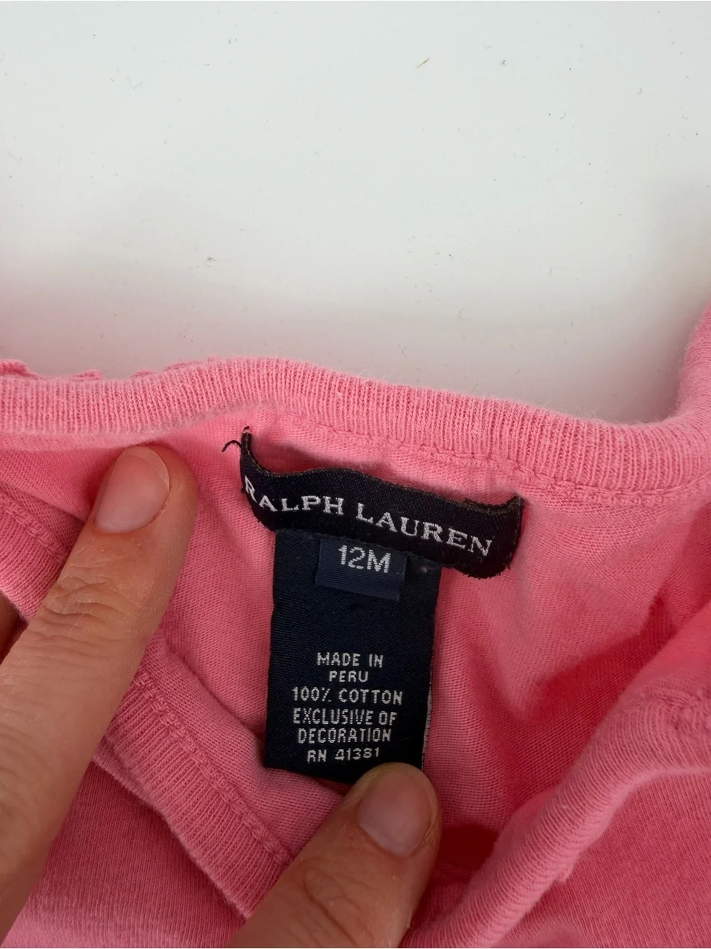 Ralph Lauren Toddler Pink Ruffle Sleeve Tee 12m